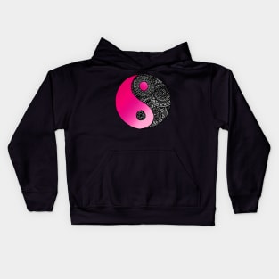 Pink Zen Mandala Yin Yang Kids Hoodie